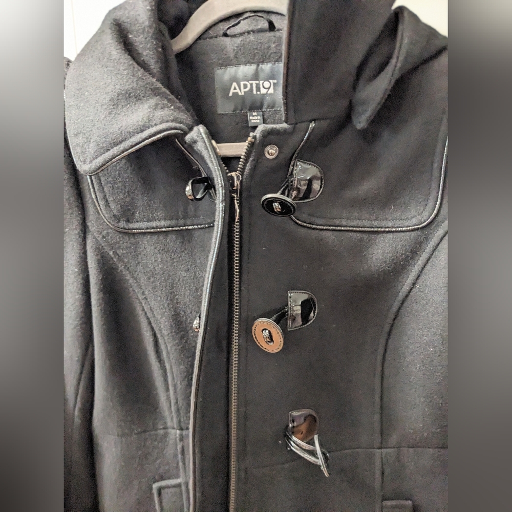 Apt 9, Wool Blend Coat, Black, Size Medium. - image 7